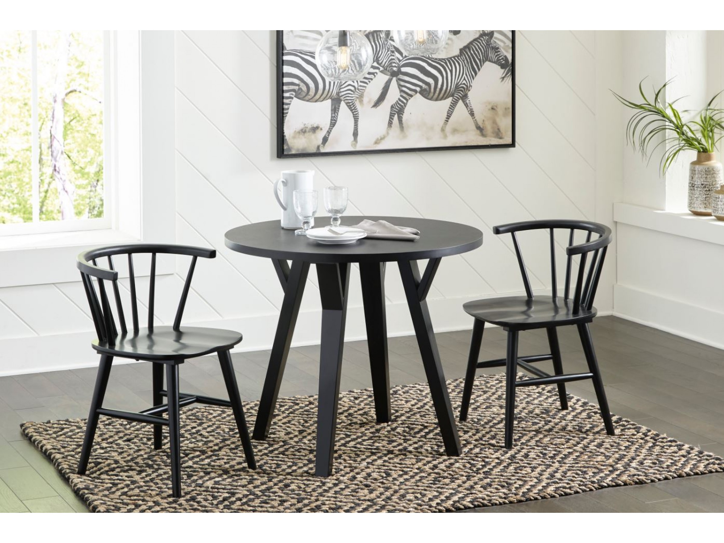 Affordable round discount dining table set